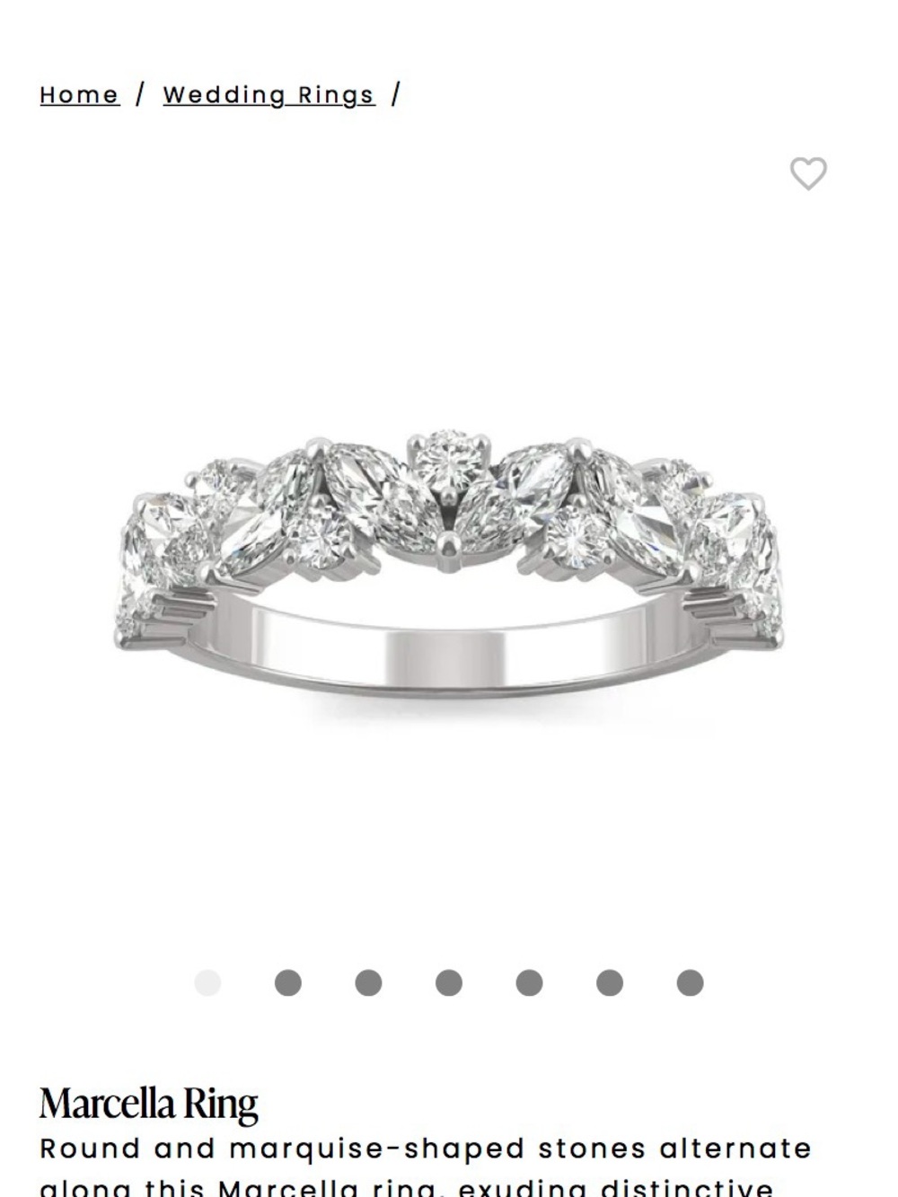 CHARLES & COLVARD 14k White Gold Marquise & Round Moissanite Ring - Picture 4 of 9